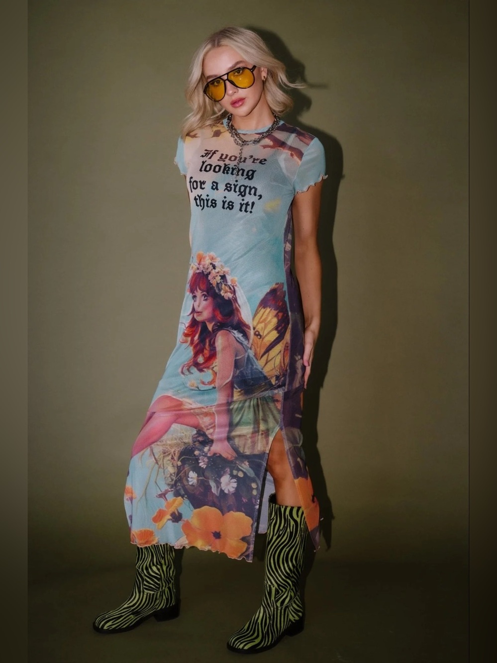 New Dressed in Lala mad about you mesh dress in fairy dust
